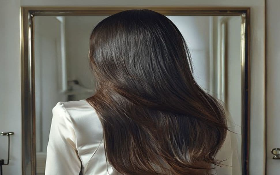 Profissional aplicando progressiva sem formol em cabelo cacheado em salão de beleza