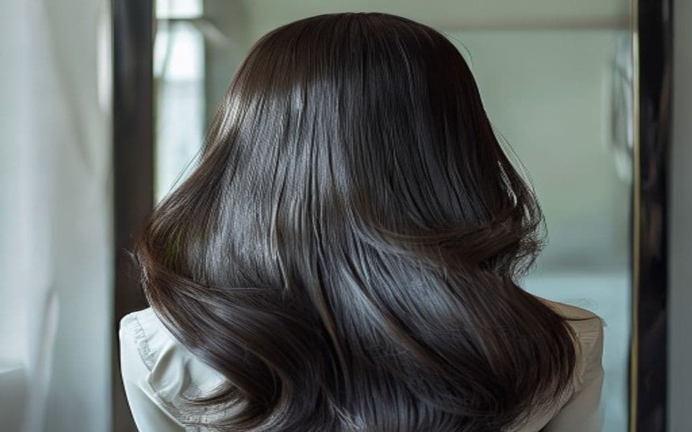 Cabelo alinhado após progressiva
