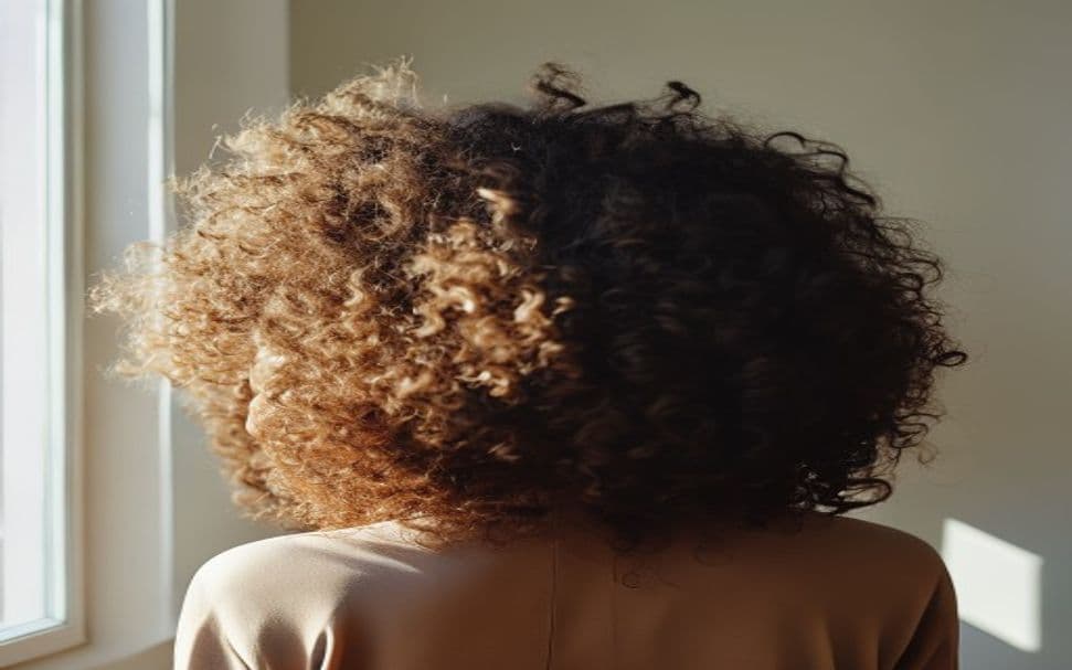 Cabelo natural em transição capilar
