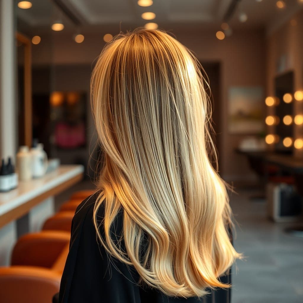 Cabelo com luzes e mechas iluminadas no salão Biia Souza, Ilha de Itaparica